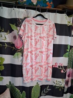Casual Pink Lobster Print Mini Dress